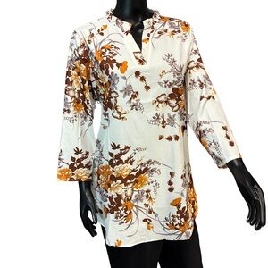 Floral Ruffle Collar Women's Top
